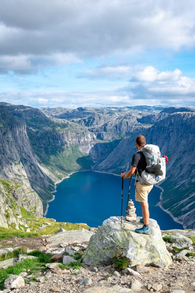 a man standing on a rock