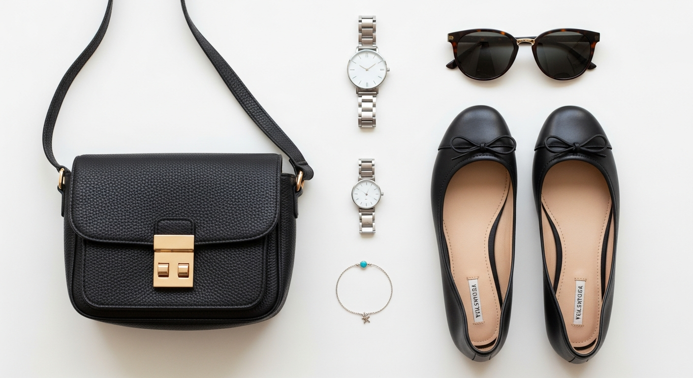 Example outfits created from a capsule wardrobe, showcasing versatile layering with a blazer, jeans, and a striped top.