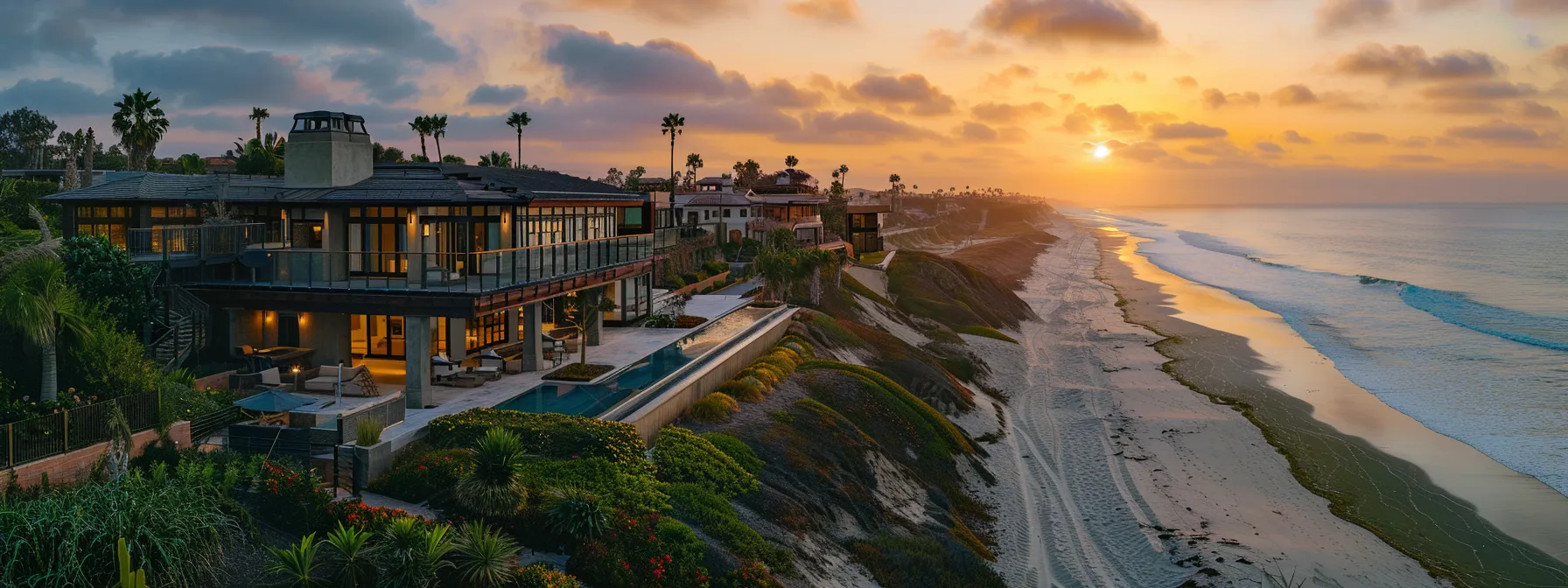a stunning beachfront estate with panoramic views in north san diego county.